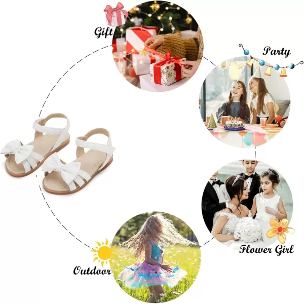 Felix &amp; Flora Toddler Girls Sandals Soft Rubber Flats Summer Baby Flower Girl Shoes.