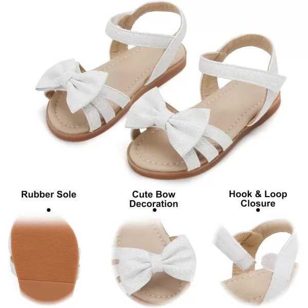 Felix &amp; Flora Toddler Girls Sandals Soft Rubber Flats Summer Baby Flower Girl Shoes.