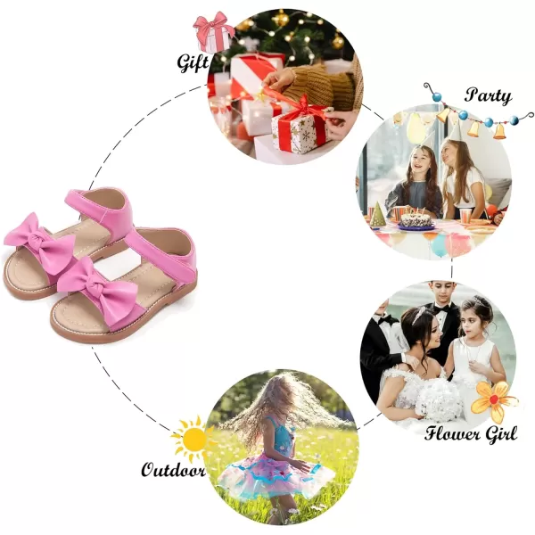Felix &amp; Flora Toddler Girls Sandals Soft Rubber Flats Summer Baby Flower Girl Shoes.