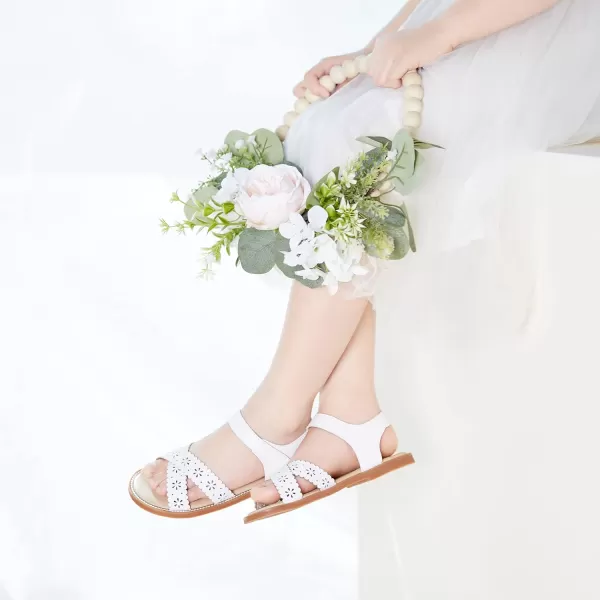 Felix &amp; Flora Toddler Girls Sandals Soft Rubber Flats Summer Baby Flower Girl Shoes.