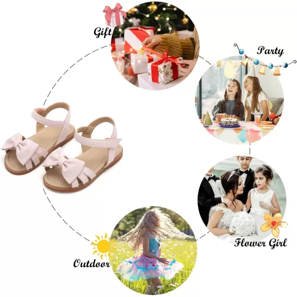 Felix &amp; Flora Toddler Girls Sandals Soft Rubber Flats Summer Baby Flower Girl Shoes.