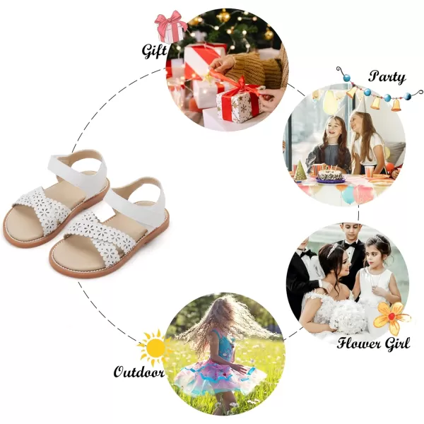 Felix &amp; Flora Toddler Girls Sandals Soft Rubber Flats Summer Baby Flower Girl Shoes.