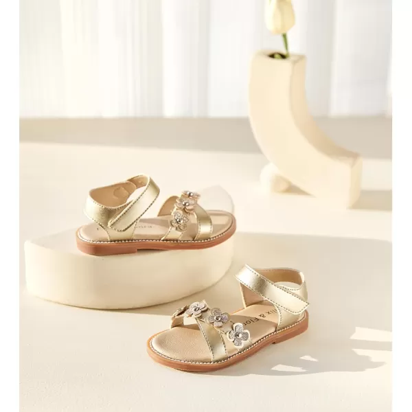 Felix &amp; Flora Toddler Girls Sandals Soft Rubber Flats Summer Baby Flower Girl Shoes.