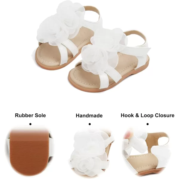 Felix &amp; Flora Toddler Girls Sandals Soft Rubber Flats Summer Baby Flower Girl Shoes.