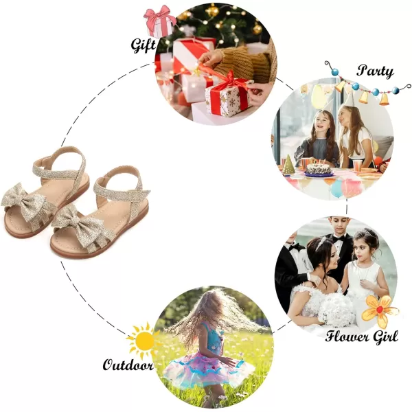 Felix &amp; Flora Toddler Girls Sandals Soft Rubber Flats Summer Baby Flower Girl Shoes.