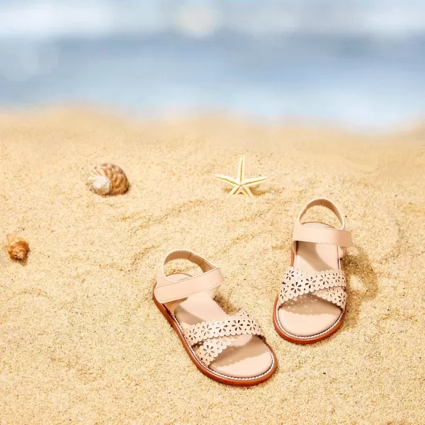 Felix &amp; Flora Toddler Girls Sandals Soft Rubber Flats Summer Baby Flower Girl Shoes.