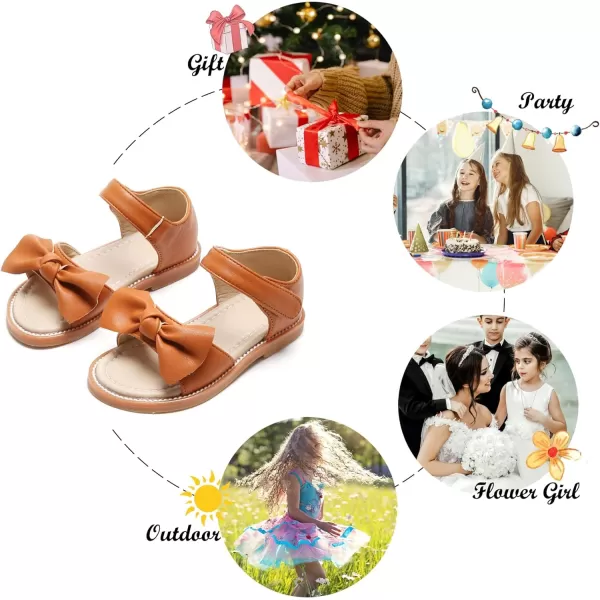 Felix &amp; Flora Toddler Girls Sandals Soft Rubber Flats Summer Baby Flower Girl Shoes.