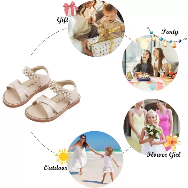 Felix &amp; Flora Toddler Girls Sandals Soft Rubber Flats Summer Baby Flower Girl Shoes.