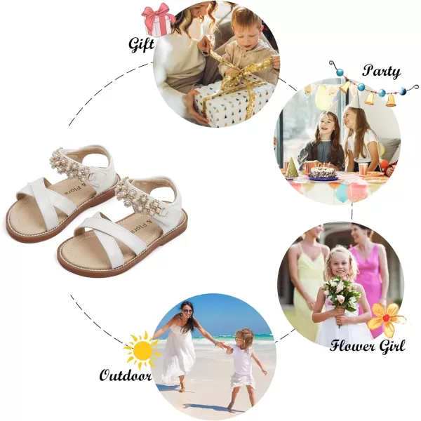 Felix &amp; Flora Toddler Girls Sandals Soft Rubber Flats Summer Baby Flower Girl Shoes.