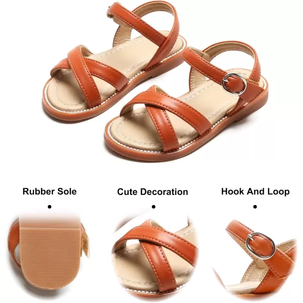 Felix &amp; Flora Toddler Girls Sandals Soft Rubber Flats Summer Baby Flower Girl Shoes.