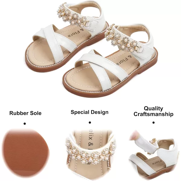 Felix &amp; Flora Toddler Girls Sandals Soft Rubber Flats Summer Baby Flower Girl Shoes.