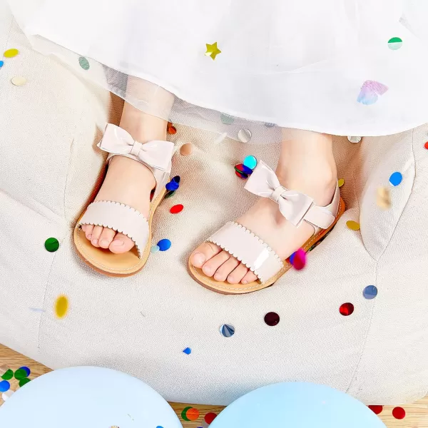 Felix &amp; Flora Toddler Girls Sandals Soft Rubber Flats Summer Baby Flower Girl Shoes.