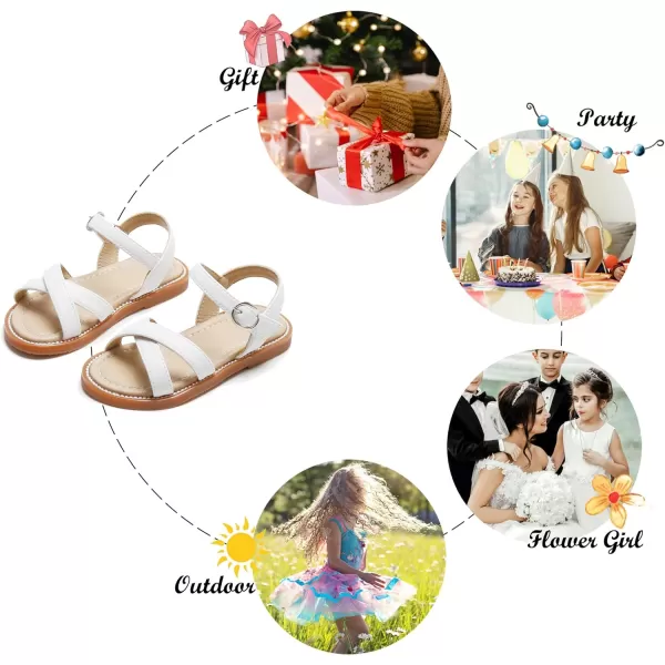 Felix &amp; Flora Toddler Girls Sandals Soft Rubber Flats Summer Baby Flower Girl Shoes.