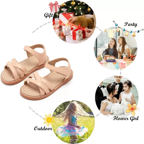 Felix &amp; Flora Toddler Girls Sandals Soft Rubber Flats Summer Baby Flower Girl Shoes.