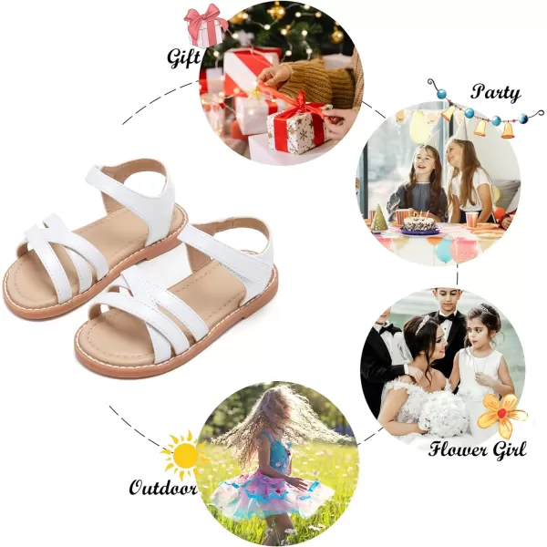 Felix &amp; Flora Toddler Girls Sandals Soft Rubber Flats Summer Baby Flower Girl Shoes.
