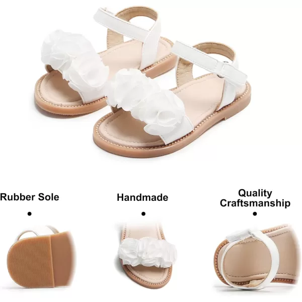 Felix &amp; Flora Toddler Girls Sandals Soft Rubber Flats Summer Baby Flower Girl Shoes.
