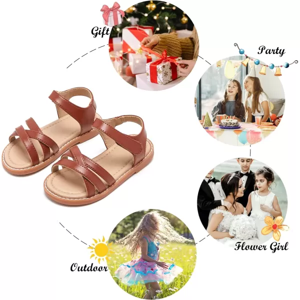 Felix &amp; Flora Toddler Girls Sandals Soft Rubber Flats Summer Baby Flower Girl Shoes.