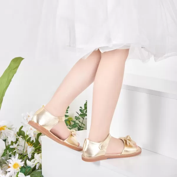 Felix &amp; Flora Toddler Girls Sandals Soft Rubber Flats Summer Baby Flower Girl Shoes.