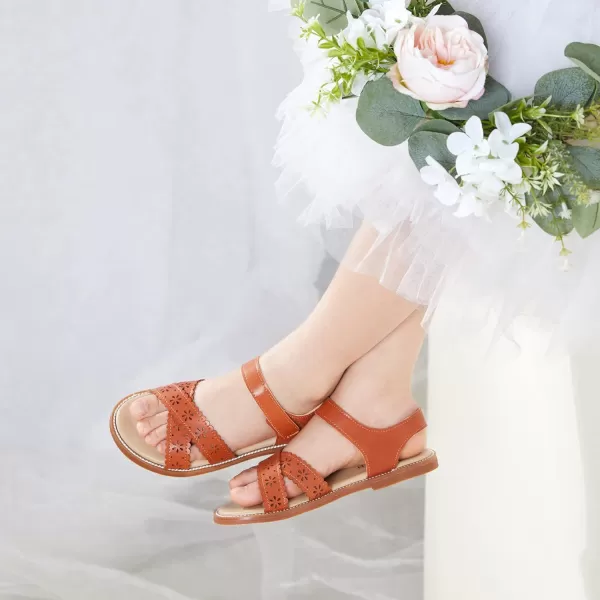 Felix &amp; Flora Toddler Girls Sandals Soft Rubber Flats Summer Baby Flower Girl Shoes.