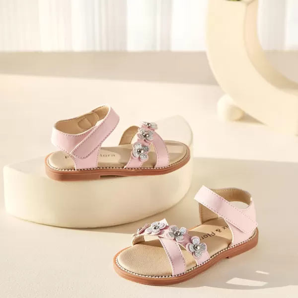 Felix &amp; Flora Toddler Girls Sandals Soft Rubber Flats Summer Baby Flower Girl Shoes.