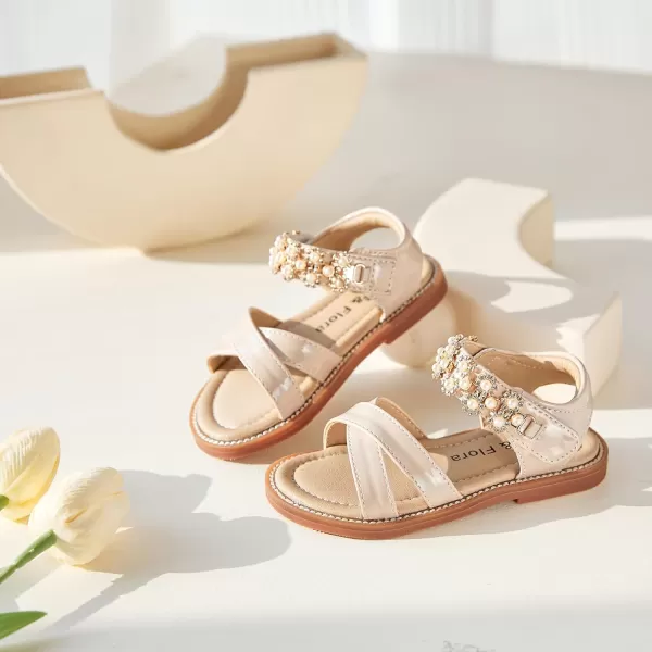 Felix &amp; Flora Toddler Girls Sandals Soft Rubber Flats Summer Baby Flower Girl Shoes.