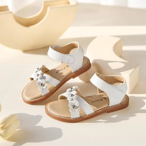 Felix &amp; Flora Toddler Girls Sandals Soft Rubber Flats Summer Baby Flower Girl Shoes.