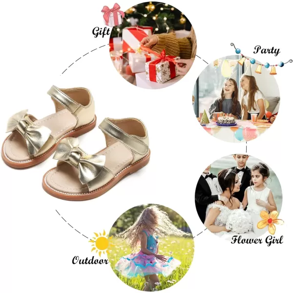 Felix &amp; Flora Toddler Girls Sandals Soft Rubber Flats Summer Baby Flower Girl Shoes.