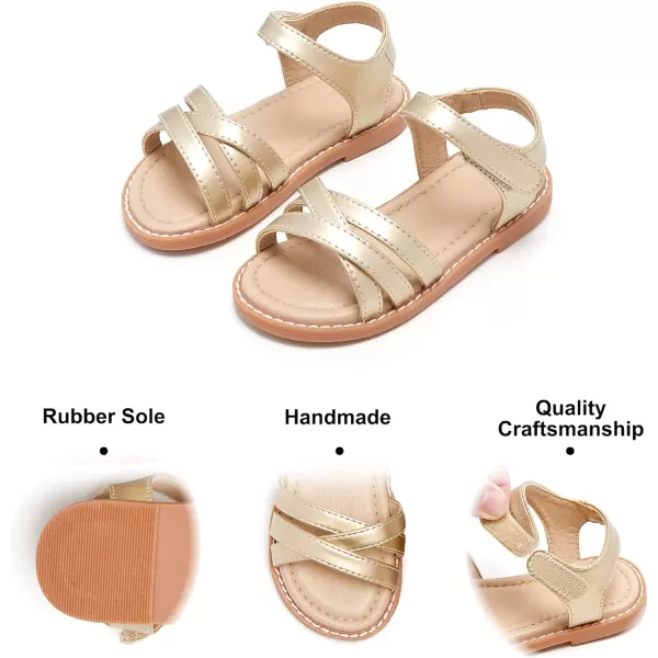 Felix &amp; Flora Toddler Girls Sandals Soft Rubber Flats Summer Baby Flower Girl Shoes.