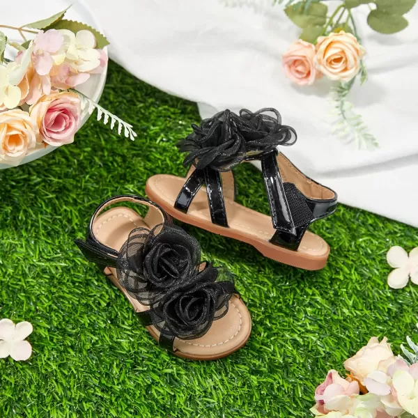 Felix &amp; Flora Toddler Girls Sandals Soft Rubber Flats Summer Baby Flower Girl Shoes.