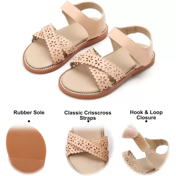 Felix &amp; Flora Toddler Girls Sandals Soft Rubber Flats Summer Baby Flower Girl Shoes.