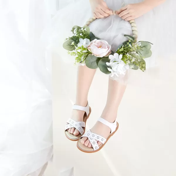 Felix &amp; Flora Toddler Girls Sandals Soft Rubber Flats Summer Baby Flower Girl Shoes.