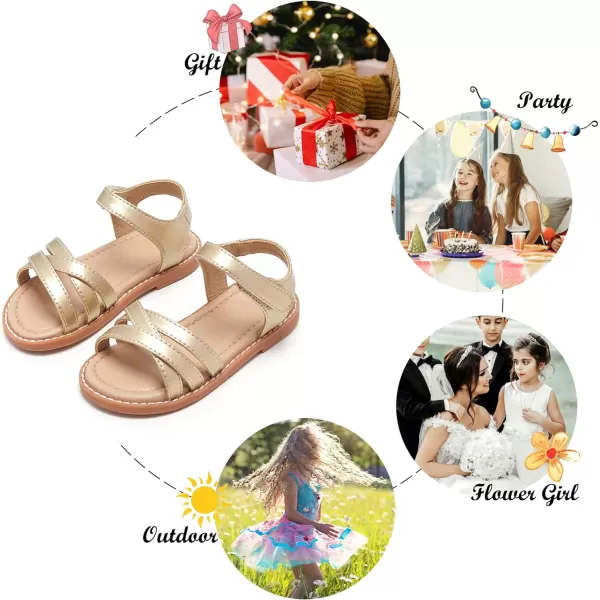 Felix &amp; Flora Toddler Girls Sandals Soft Rubber Flats Summer Baby Flower Girl Shoes.