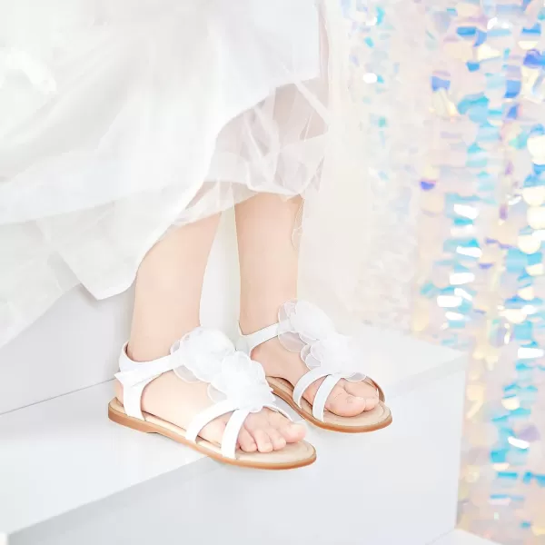 Felix &amp; Flora Toddler Girls Sandals Soft Rubber Flats Summer Baby Flower Girl Shoes.