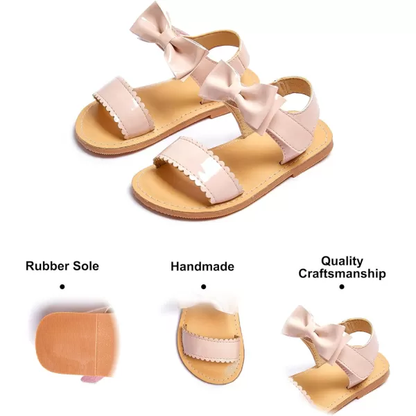 Felix &amp; Flora Toddler Girls Sandals Soft Rubber Flats Summer Baby Flower Girl Shoes.