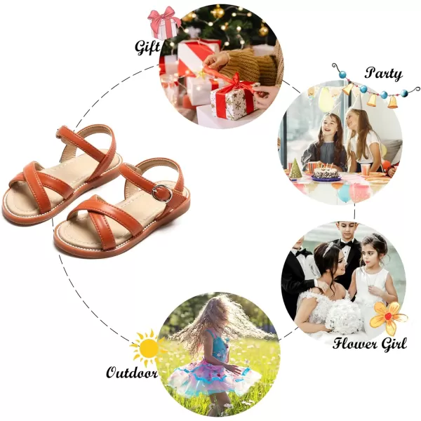 Felix &amp; Flora Toddler Girls Sandals Soft Rubber Flats Summer Baby Flower Girl Shoes.
