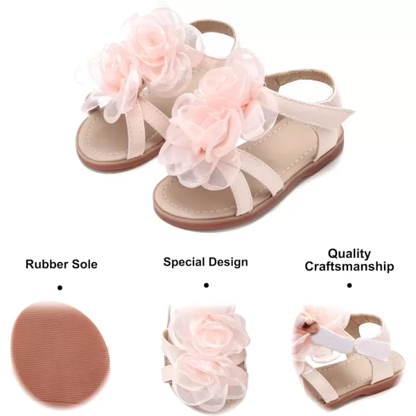 Felix &amp; Flora Toddler Girls Sandals Soft Rubber Flats Summer Baby Flower Girl Shoes.