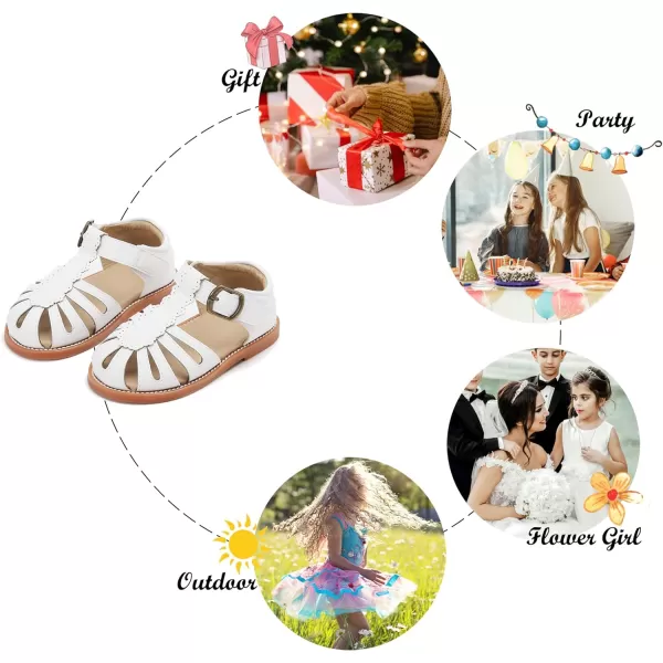 Felix &amp; Flora Toddler Girls Sandals Soft Rubber Princess Flat Shoes Summer Flower Girl Shoes