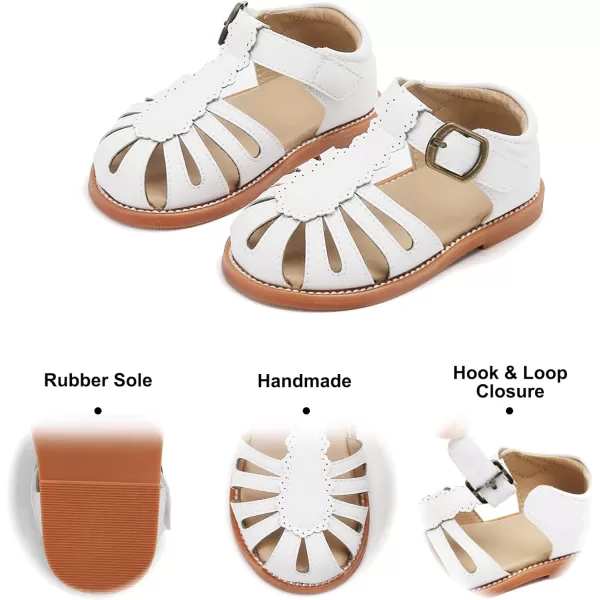 Felix &amp; Flora Toddler Girls Sandals Soft Rubber Princess Flat Shoes Summer Flower Girl Shoes