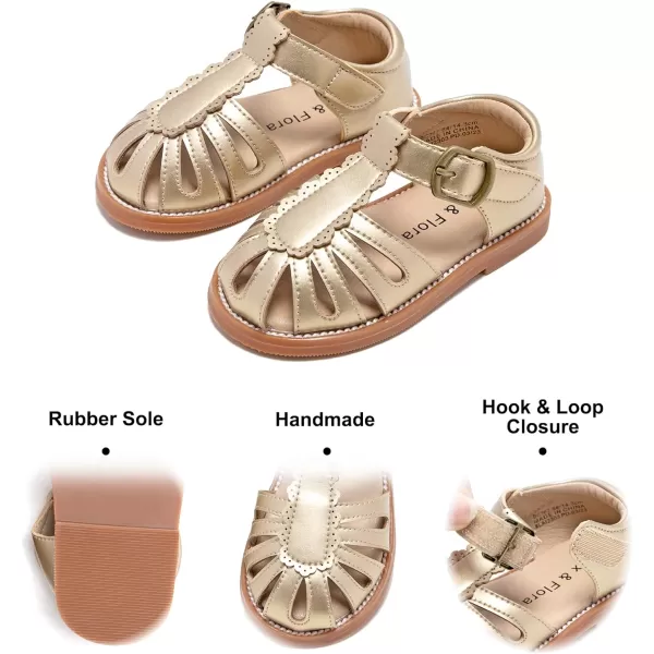 Felix &amp; Flora Toddler Girls Sandals Soft Rubber Princess Flat Shoes Summer Flower Girl Shoes