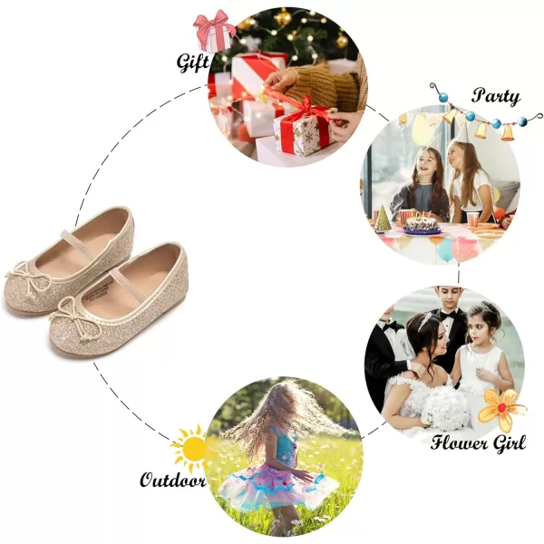 Felix &amp; Flora Toddler Little Girl Dress Shoes - Girl Mary Jane Flats Party School Wedding