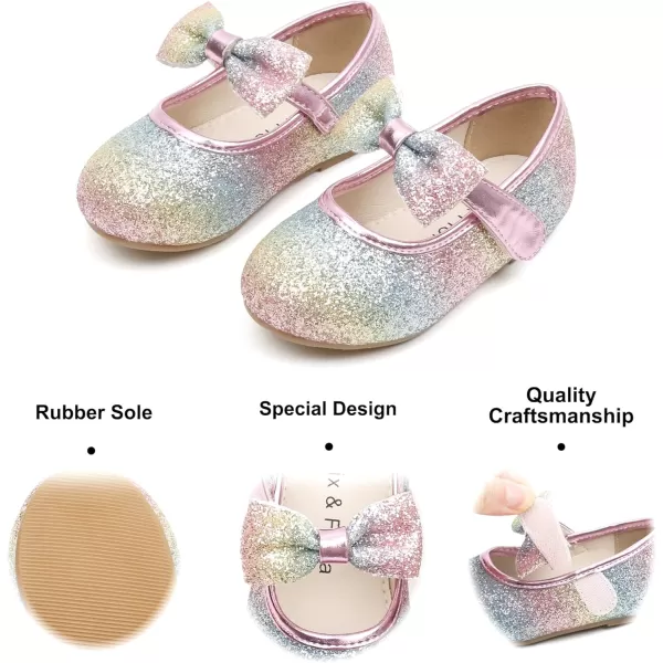 Felix &amp; Flora Toddler Little Girl Dress Shoes - Girl Mary Jane Flats Party School Wedding