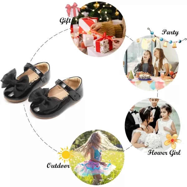 Felix &amp; Flora Toddler Little Girl Dress Shoes - Girl Mary Jane Flats Party School Wedding
