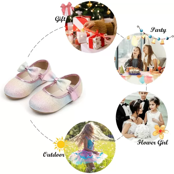 Felix &amp; Flora Toddler Little Girl Dress Shoes - Girl Mary Jane Flats Party School Wedding