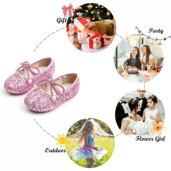 Felix &amp; Flora Toddler Little Girl Dress Shoes - Girl Mary Jane Flats Party School Wedding