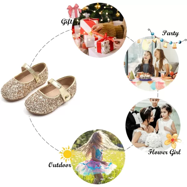 Felix &amp; Flora Toddler Little Girl Dress Shoes - Girl Mary Jane Flats Party School Wedding