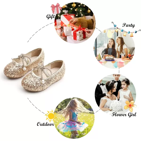 Felix &amp; Flora Toddler Little Girl Dress Shoes - Girl Mary Jane Flats Party School Wedding