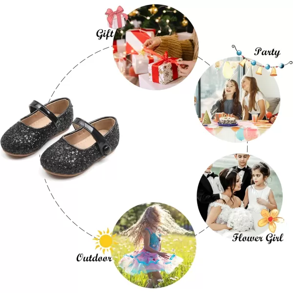 Felix &amp; Flora Toddler Little Girl Dress Shoes - Girl Mary Jane Flats Party School Wedding