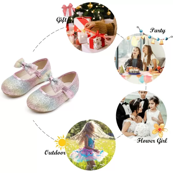 Felix &amp; Flora Toddler Little Girl Dress Shoes - Girl Mary Jane Flats Party School Wedding