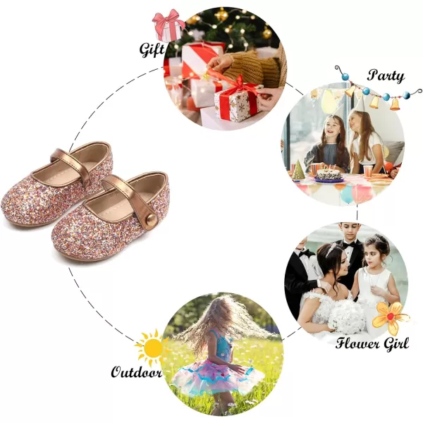 Felix &amp; Flora Toddler Little Girl Dress Shoes - Girl Mary Jane Flats Party School Wedding
