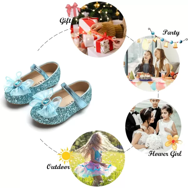 Felix &amp; Flora Toddler Little Girl Dress Shoes - Girl Mary Jane Flats Party School Wedding